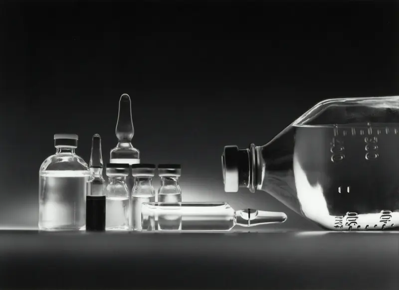 Glass vials and an infusion bottle